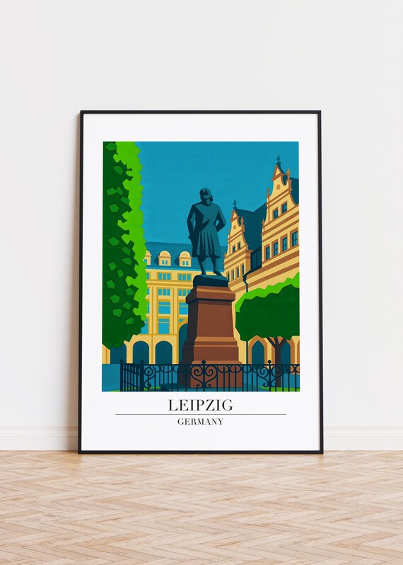 Leipzig Cityscape Poster Modern Germany Illustration Art