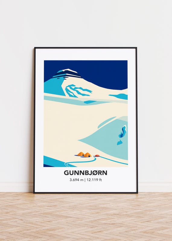 Gunnbjrn Mountain Art Print Modern Scandinavian Decor