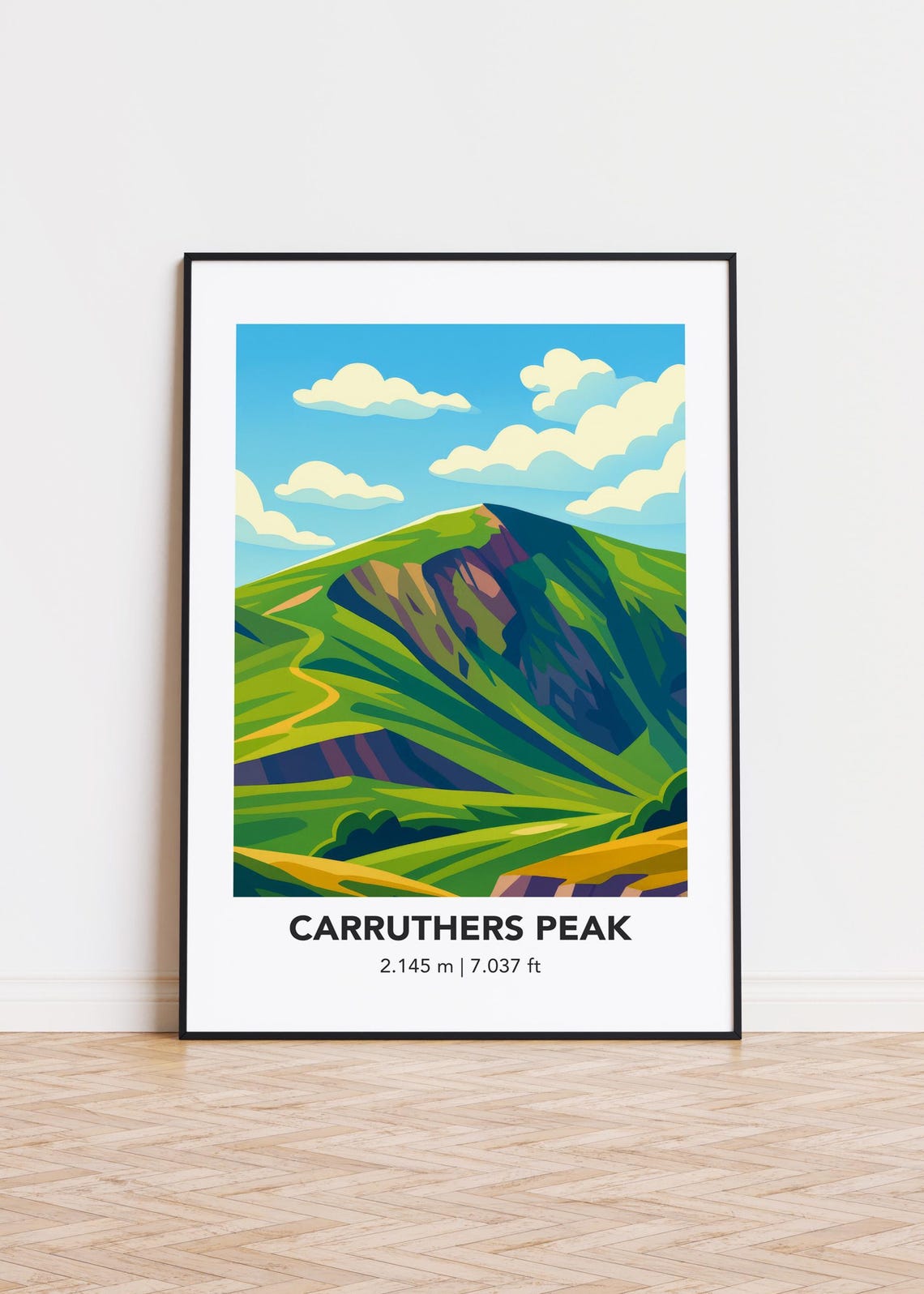 Carruthers Peak Mountain Art Print Modern Minimalist Poster