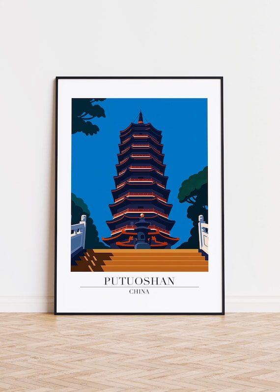 Putuoshan Illustration Art Print China Travel Poster