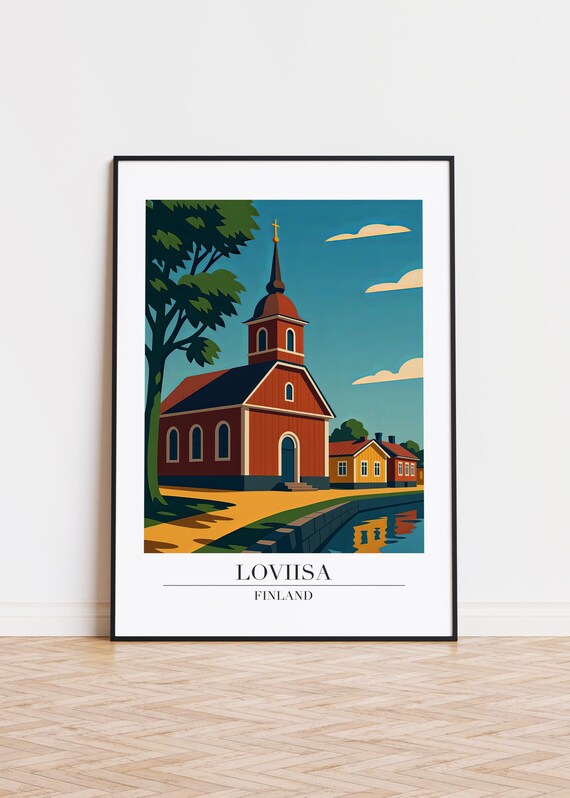 Loviisa Finland Poster City Illustration Art Print