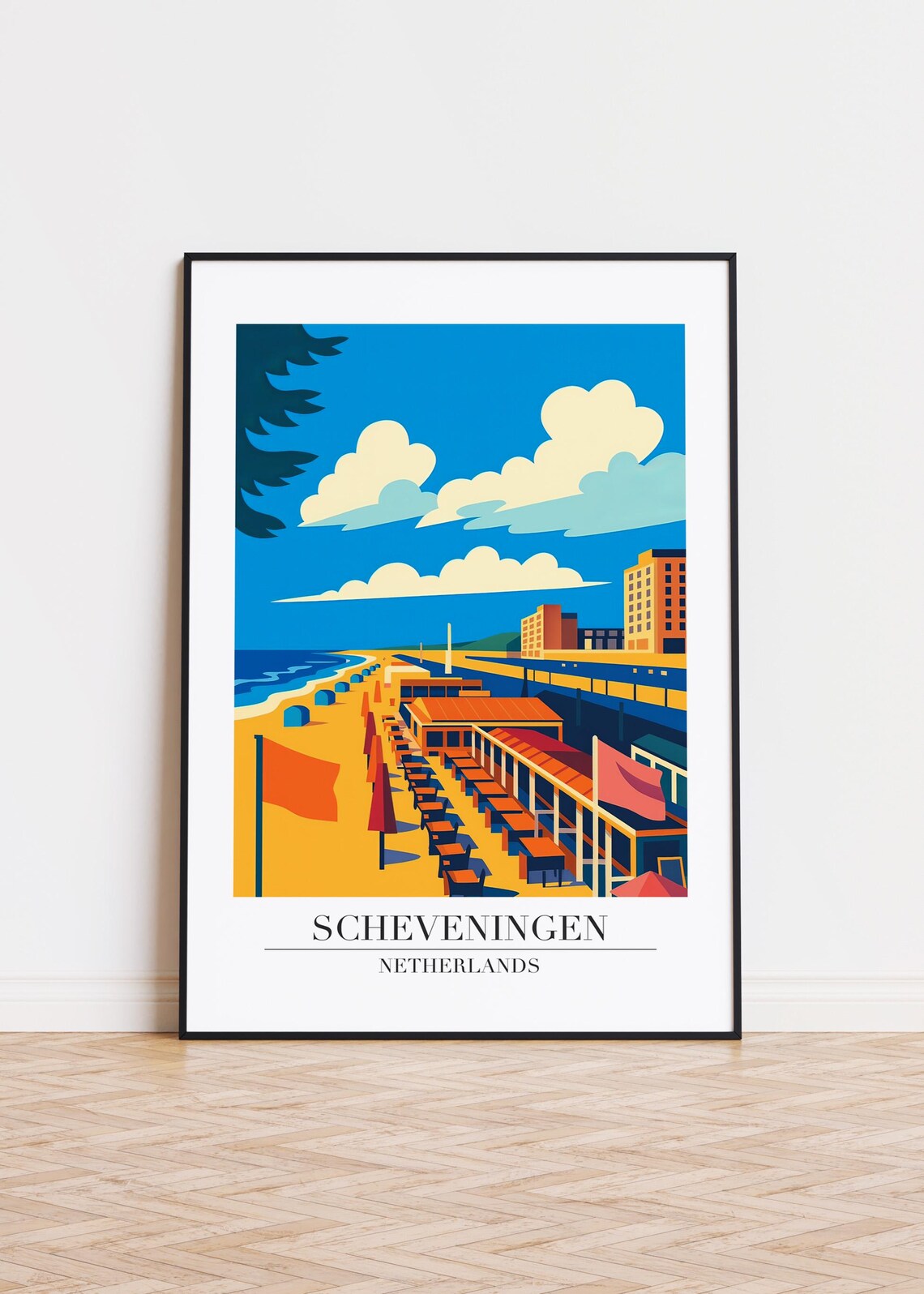 Scheveningen Netherlands, Modern City Poster Print