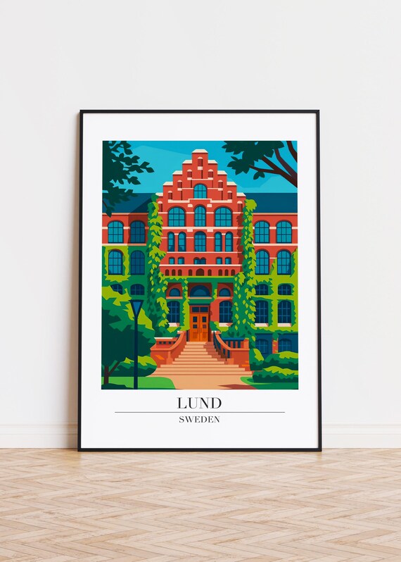 Lund Sweden Poster City Illustration Art Print