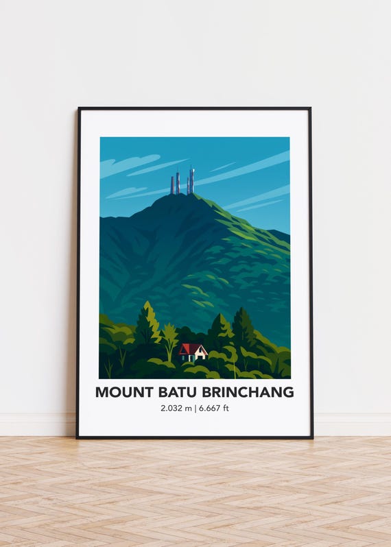 Mount Batu Brinchang Minimalist Mountain Art Print