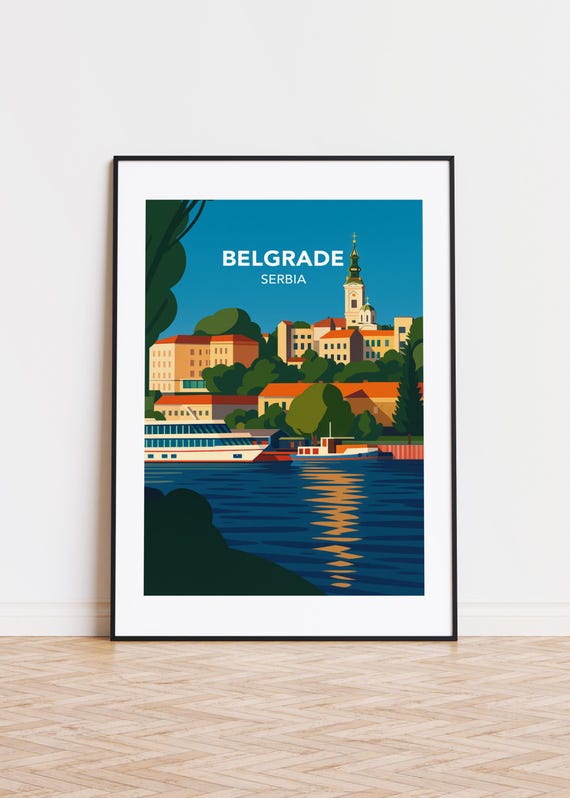 Belgrade Cityscape Poster Modern Minimalist Travel Art
