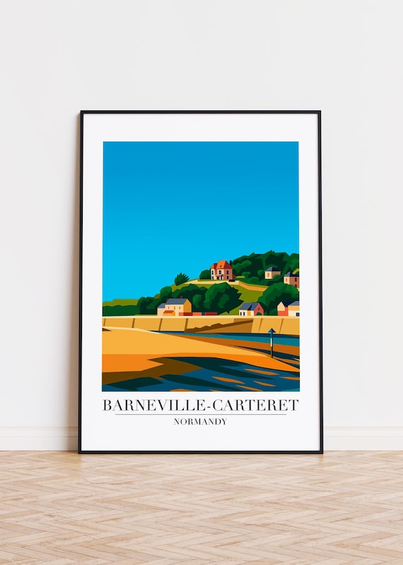 Barneville-Carteret Normandy France Beach Dunes Travel Poster