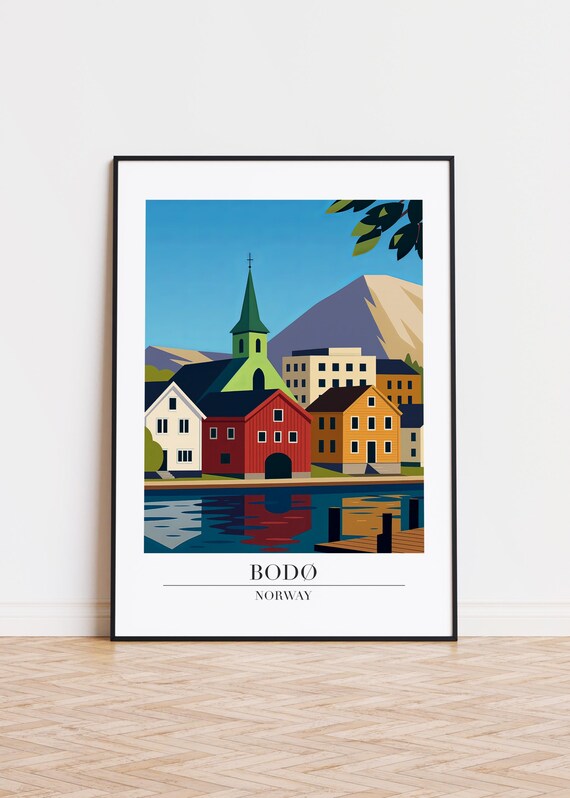 Bod Norway Poster Modern Scandinavian Illustration Art