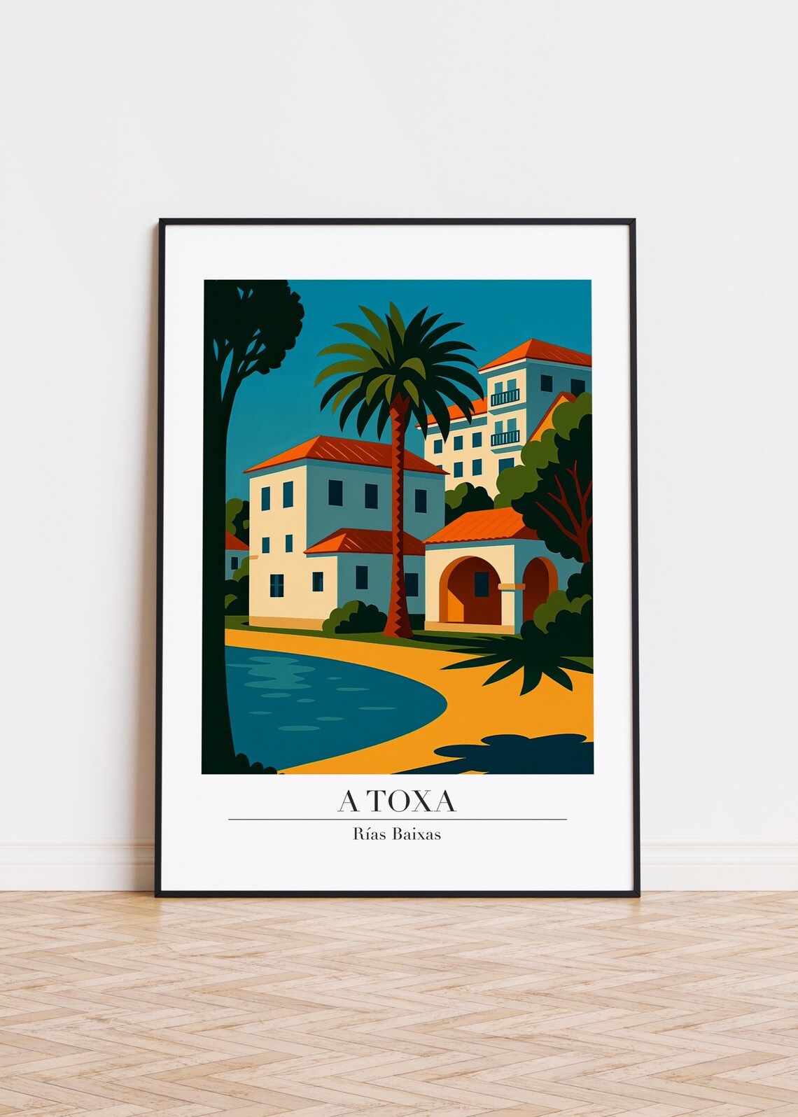 A Toxa Palm Trees Rias Baixas Mediterranean Villas Travel Poster