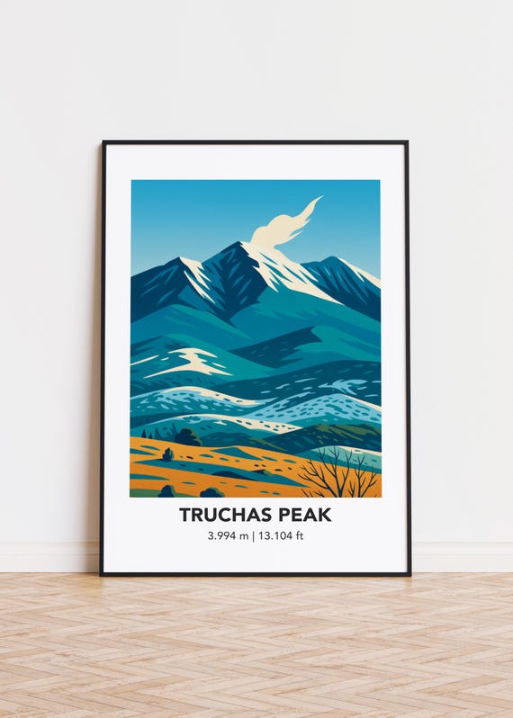 Truchas Peak Mountain Art Poster Modern Home Decor Print