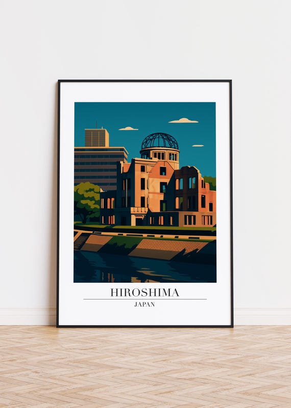 Hiroshima Cityscape Poster Modern Minimalist Art Print