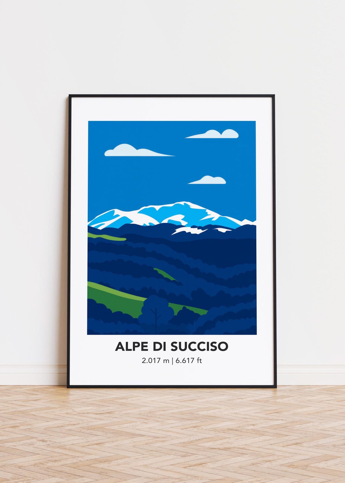 Alpe di Succiso Snow Capped Peak Minimalist Italy Mountain Poster