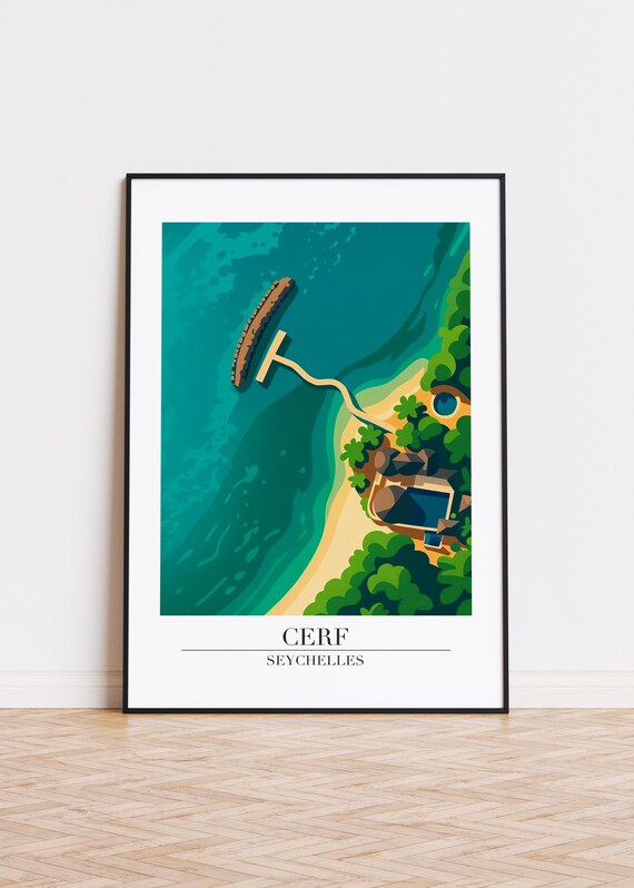 Cerf Illustration Art Print, Seychelles