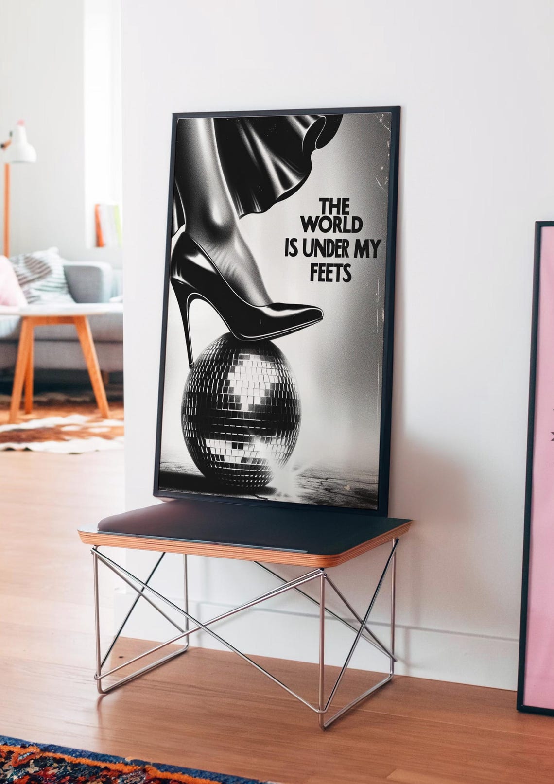 The World Is Under My Feets Stiletto Heel Disco Ball Fashion Poster - Image 4