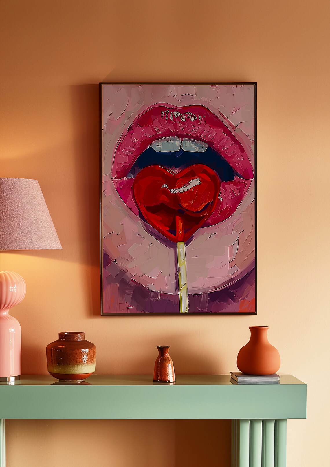 Lollipop Heart Pop Art Print, Maximalist Decor - Image 3