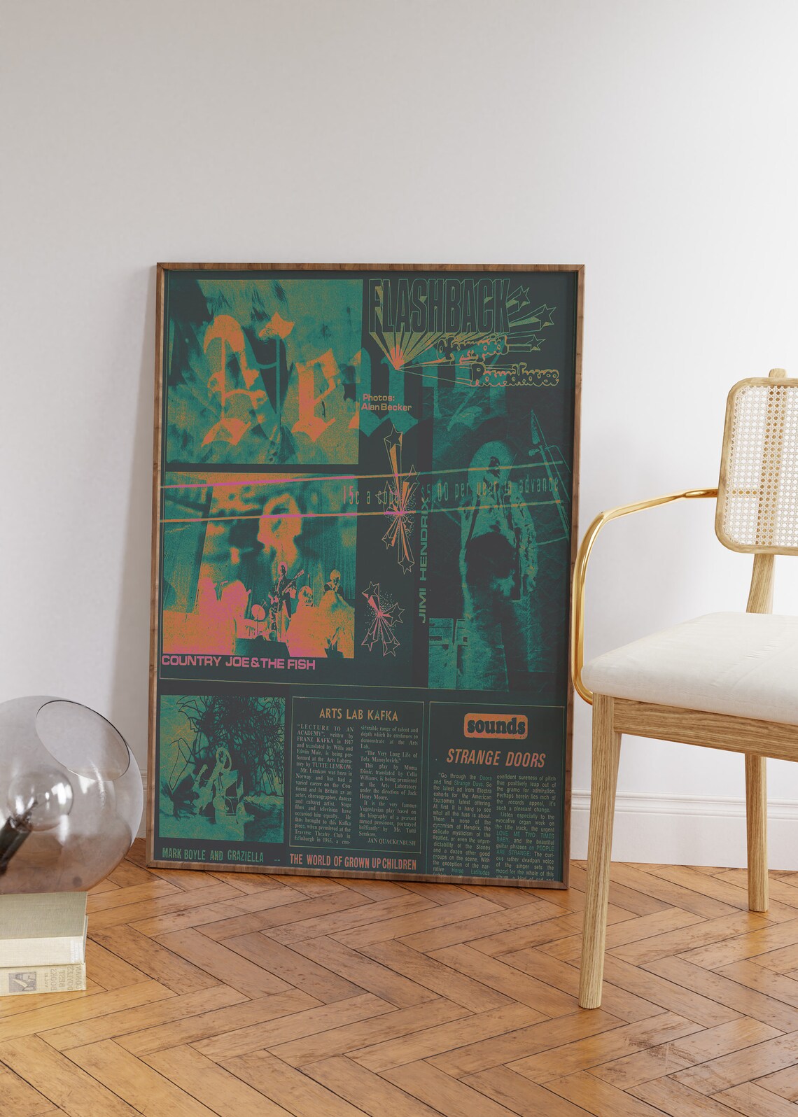 Retro Hippie Affirmation Poster, 70s Psychedelic Print