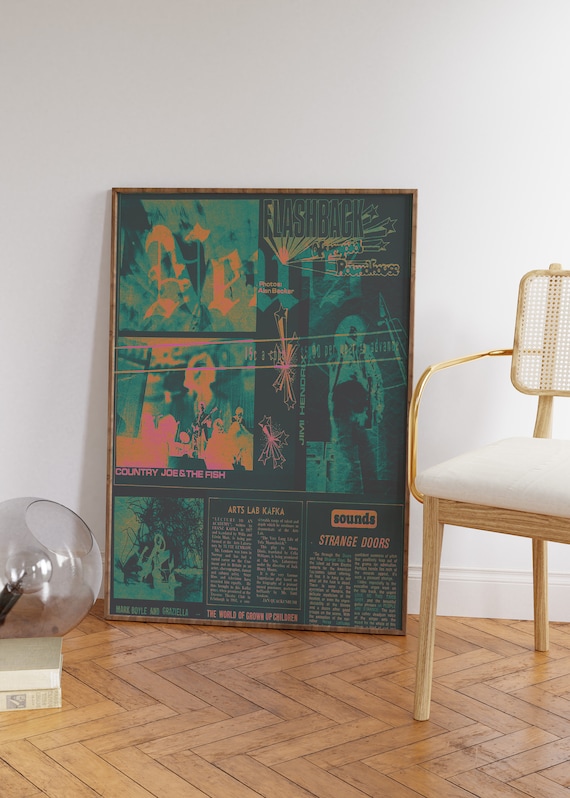 Retro Hippie Affirmation Poster, 70s Psychedelic Print