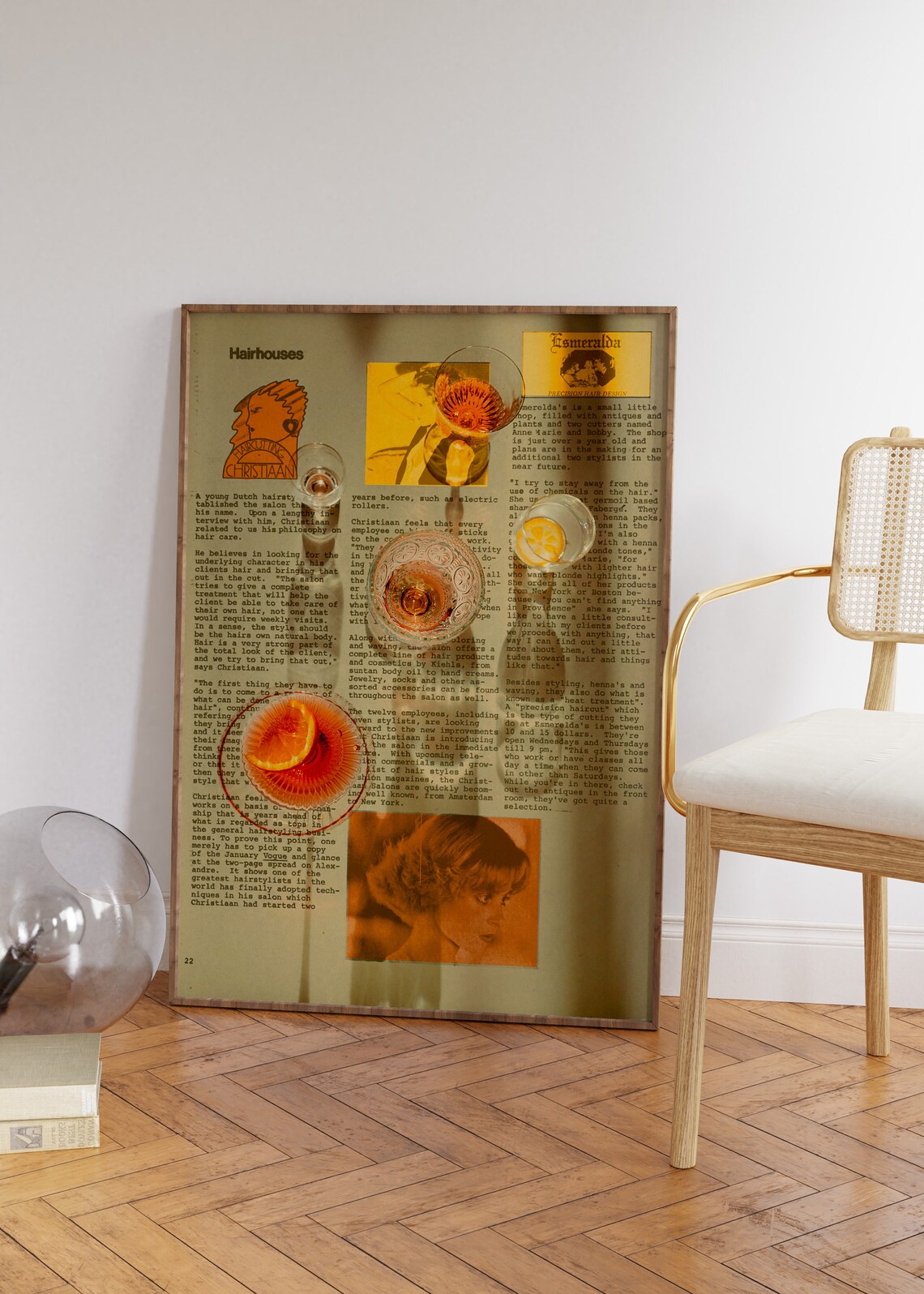 Retro Newspaper Typography Print, 70s Psychedelic Poster