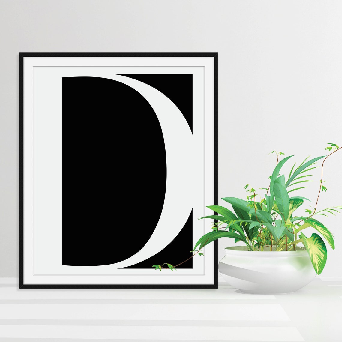 Oversized Initial Letter Black White High Contrast Typography Poster - Image 5