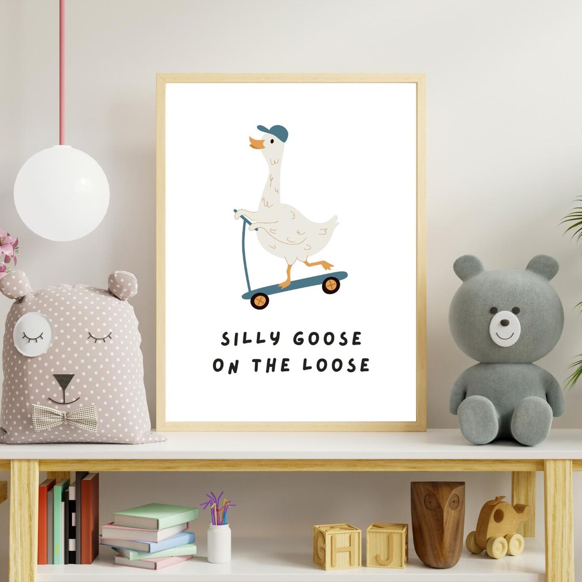 Silly Goose On The Loose Retro Nursery Art Print - Image 2