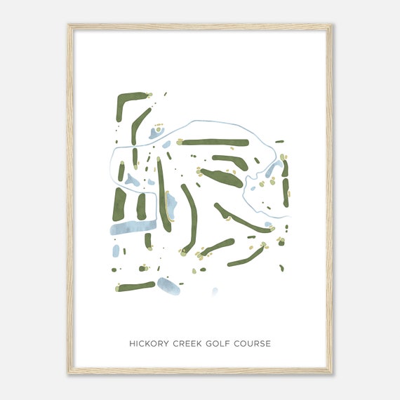 Hickory Creek Golf Course Michigan Modern Watercolor Map Golfer Gift Golf Wall Art Golf Poster Print Course Layout