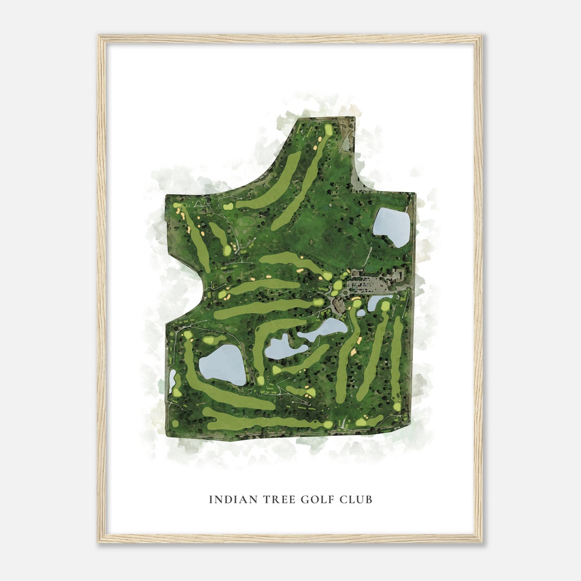 Indian Tree Golf Club Classic Watercolor Course Map Wall Art - Image 2