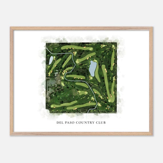 Del Paso Country Club In Sacramento California Classic Watercolor Map Golfer Gift Golf Wall Art Golf Poster Print Course Layout