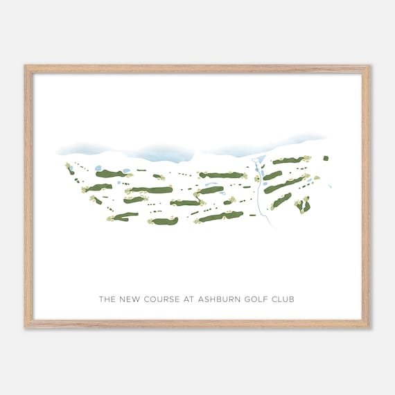 The New Course at Ashburn Golf Club Fall River Canada Modern Watercolor Map Poster