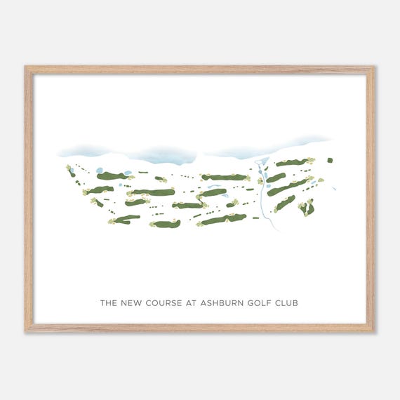 The New Course At Ashburn Golf Club In Fall River Canada Modern Watercolor Map Golfer Gift Golf Wall Art Golf Poster Print