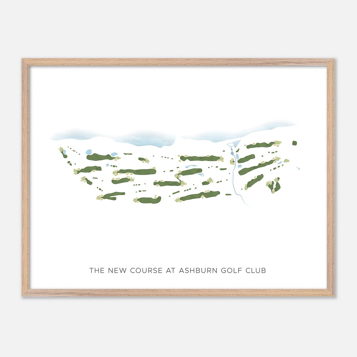 The New Course at Ashburn Golf Club Fall River Canada Modern Watercolor Map Poster