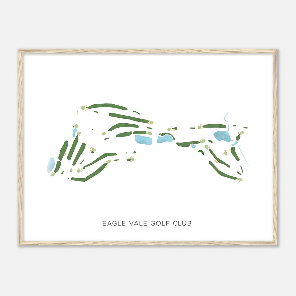 Eagle Vale Golf Club New York Modern Watercolor Map Golfer Gift Golf Wall Art Golf Poster Print Course Layout