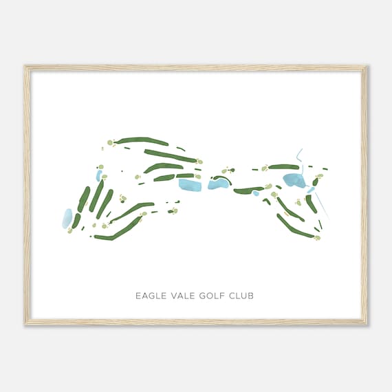 Eagle Vale Golf Club New York Modern Watercolor Map Golfer Gift Golf Wall Art Golf Poster Print Course Layout