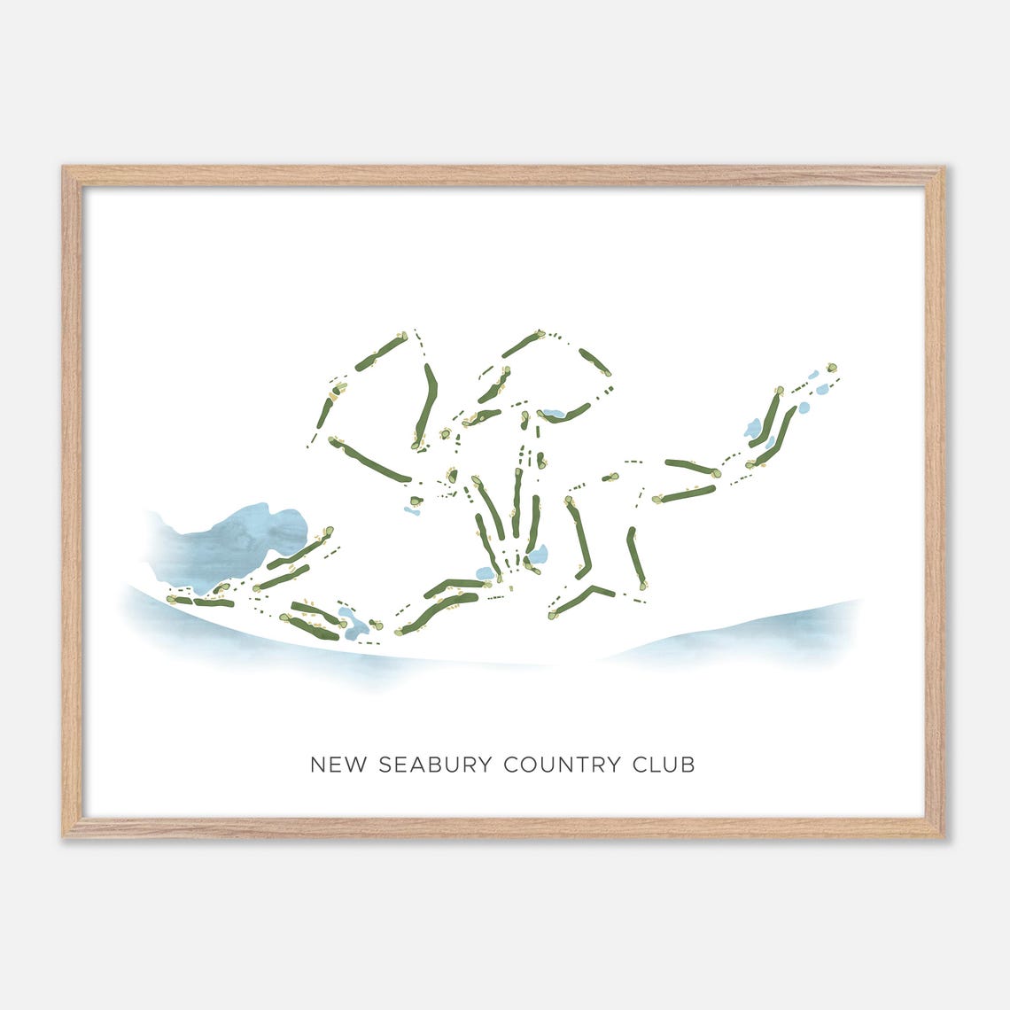 New Seabury Country Club Modern Fairway Golf Course Map Poster