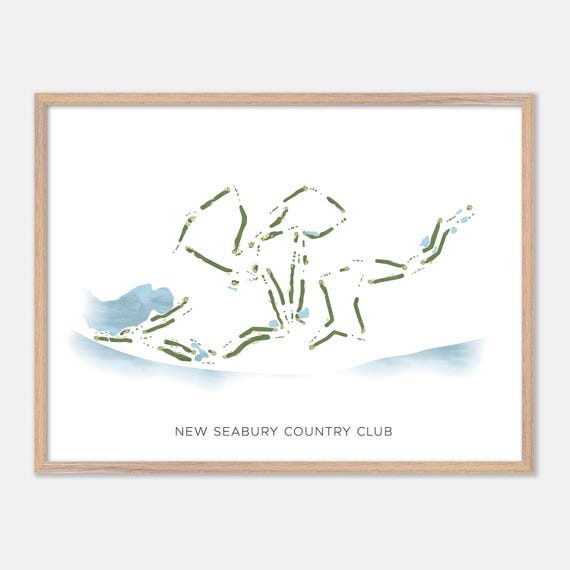 New Seabury Country Club In Mashpee Massachusetts Modern Watercolor Map Golfer Gift Golf Wall Art Golf Poster Print