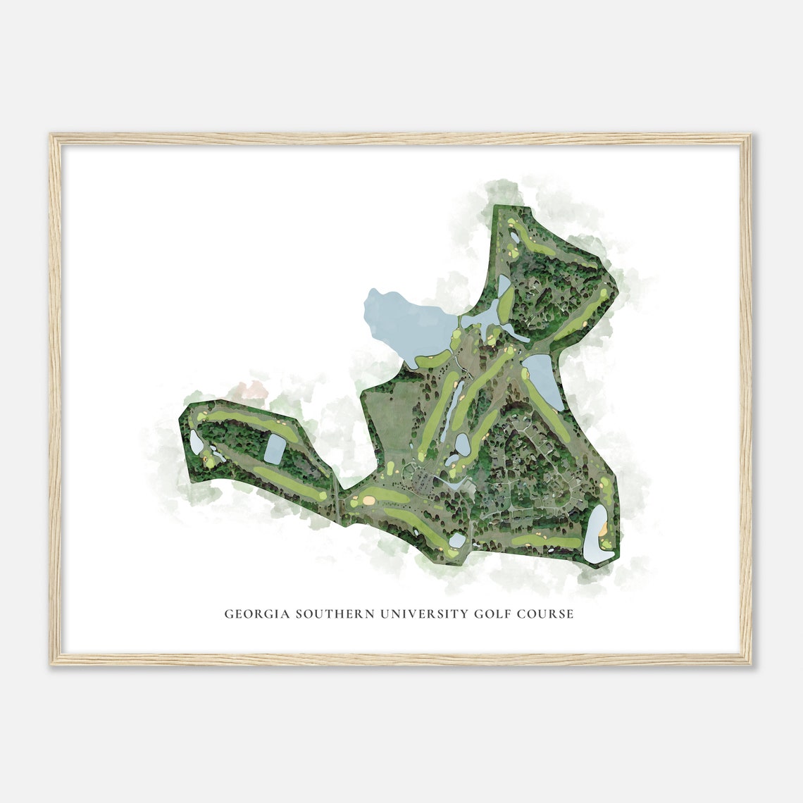 Georgia Southern University Golf Course Aerial Map Golf Poster - Image 2