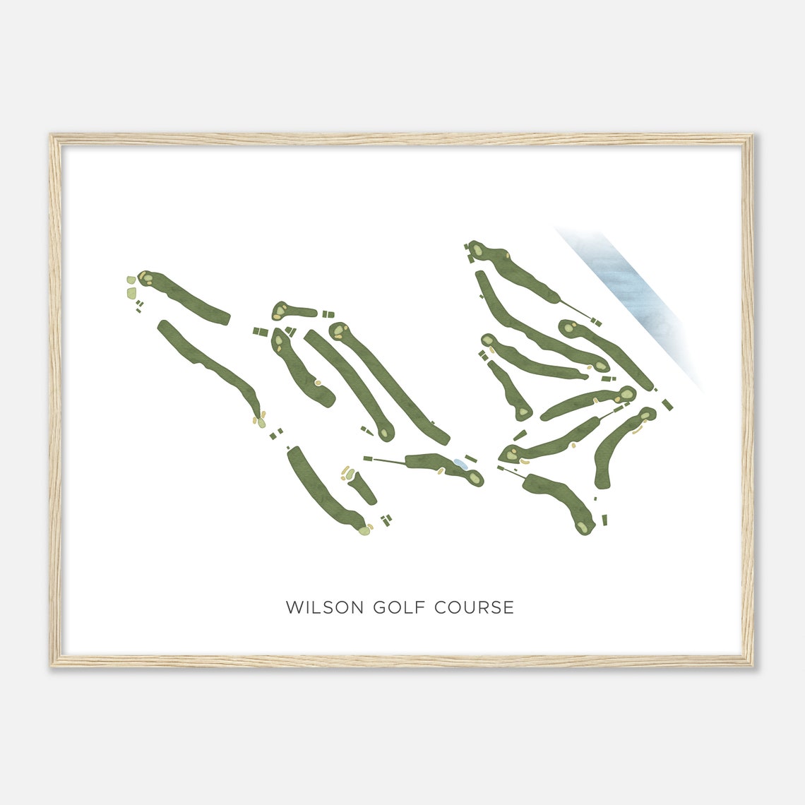 Wilson Golf Course Minimalist Golf Holes Map Art Print for Golfers