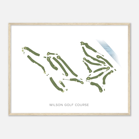 Wilson Golf Course California Modern Watercolor Map Golfer Gift Golf Wall Art Golf Poster Print Course Layout