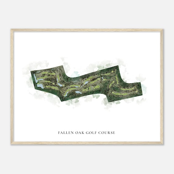 Fallen Oak Golf Course Mississippi Classic Watercolor Course Map Poster