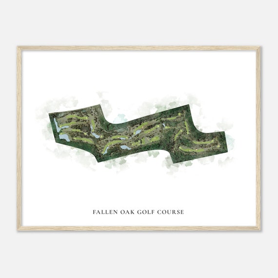 Fallen Oak Golf Course Mississippi Classic Watercolor Map Golfer Gift Golf Wall Art Golf Poster Print Course Layout