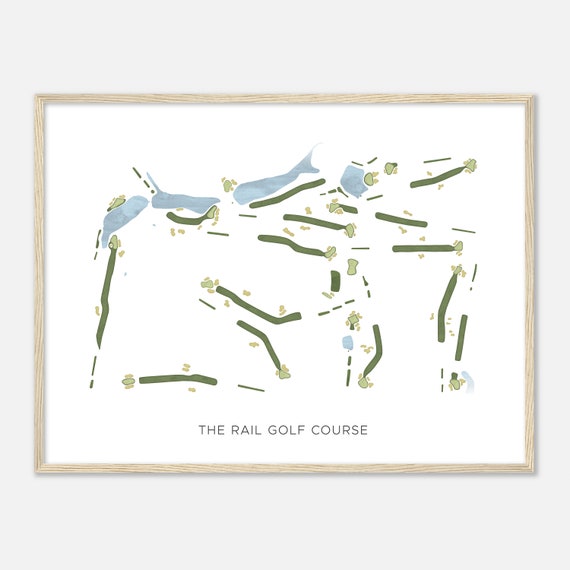 The Rail Golf Course Illinois Modern Watercolor Map Golfer Gift Golf Wall Art Golf Poster Print Course Layout