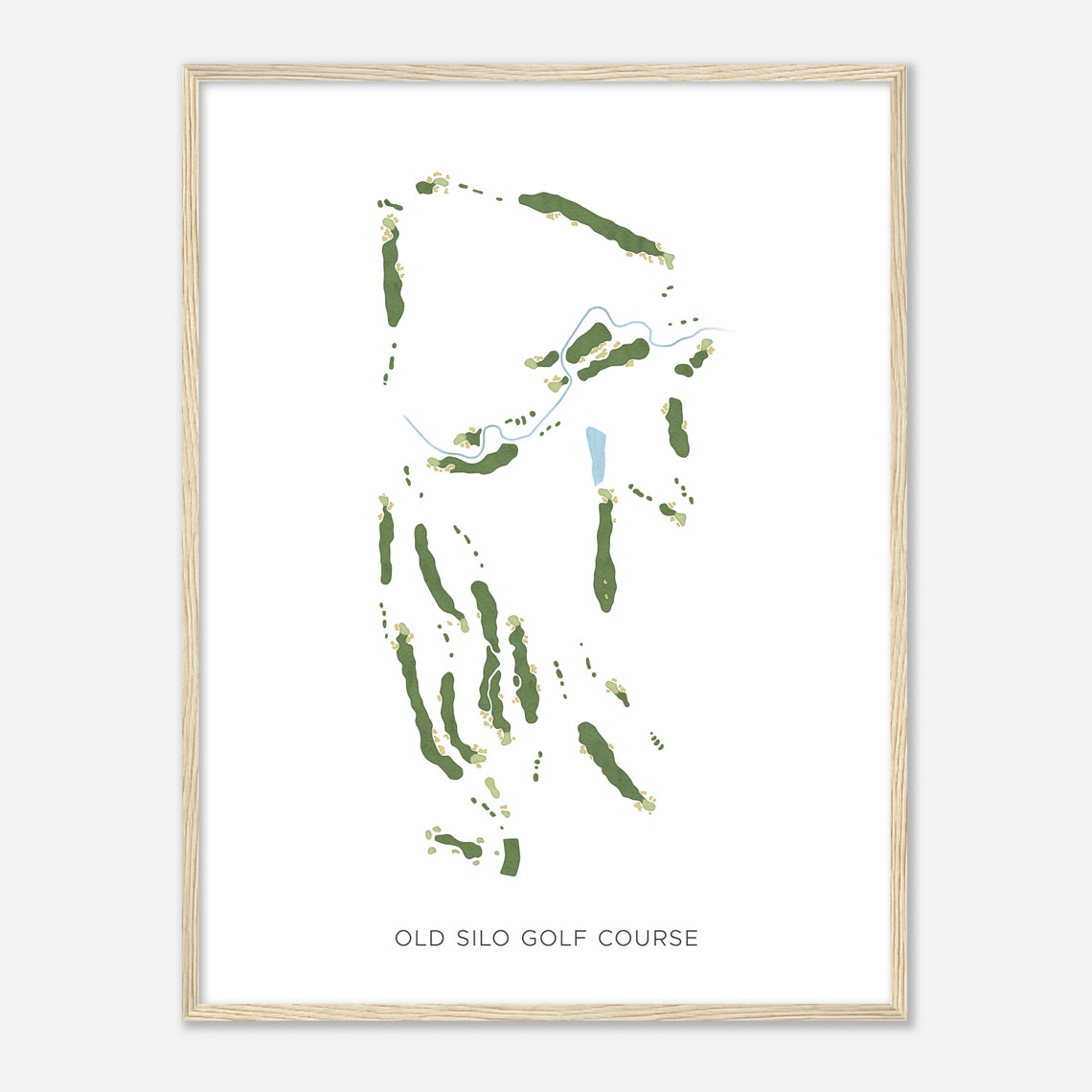 Old Silo Golf Course Kentucky Modern Watercolor Golf Map Poster