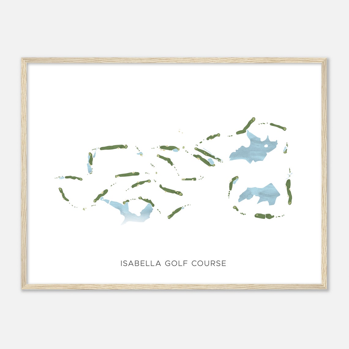 Isabella Golf Course Arkansas Modern Watercolor Course Map Poster - Image 2