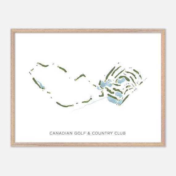 Canadian Golf Country Club In Canada Modern Watercolor Map Golfer Gift Golf Wall Art Golf Poster Print Course Layout
