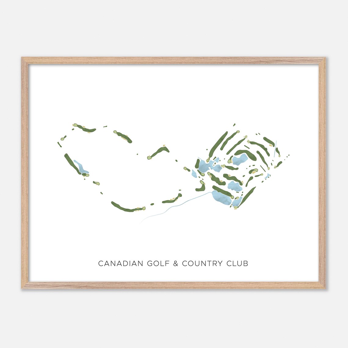 Canadian Golf Country Club Canada Modern Watercolor Map Poster
