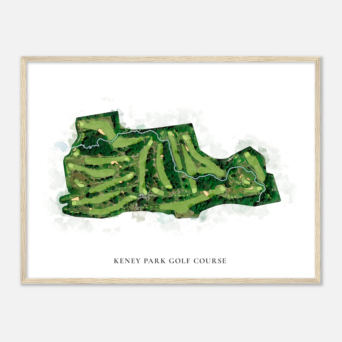 Keney Park Golf Course Connecticut Classic Watercolor Map Golfer Gift Golf Wall Art Golf Poster Print Course Layout