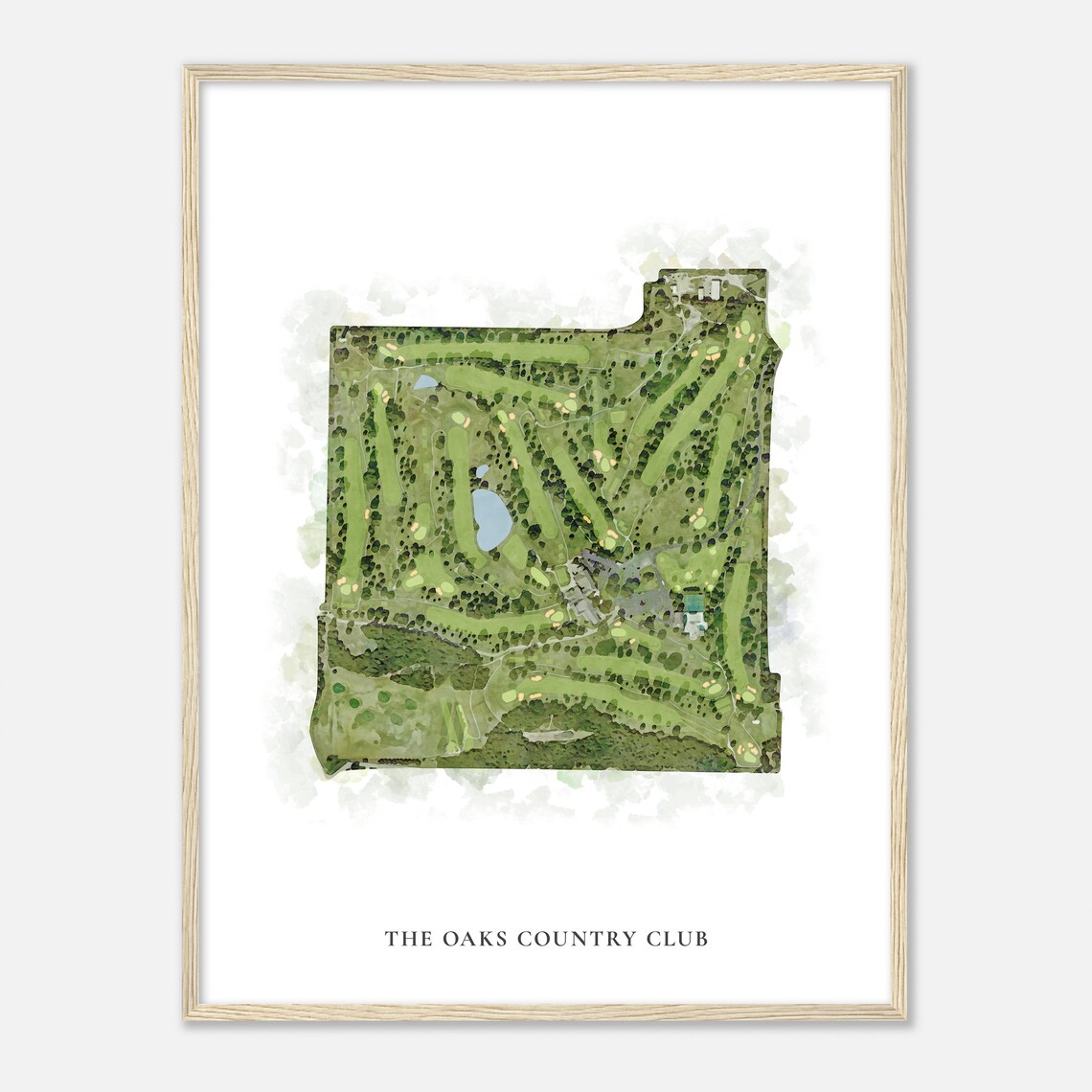 The Oaks Country Club Oklahoma Classic Watercolor Golf Poster - Image 2