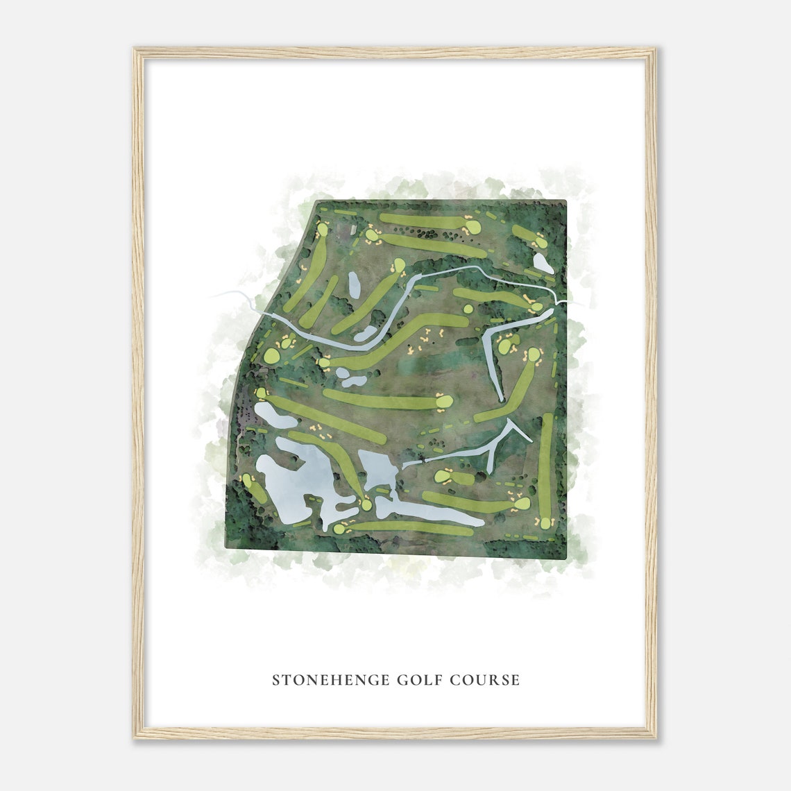 Stonehenge Golf Course Illinois Classic Watercolor Map Golfer Gift Golf Wall Art Golf Poster Print Course Layout - Image 2
