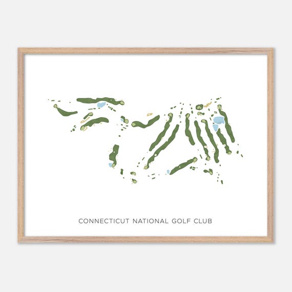 Connecticut National Golf Club In Putnam Connecticut Modern Watercolor Map Golfer Gift Golf Wall Art Golf Poster Print