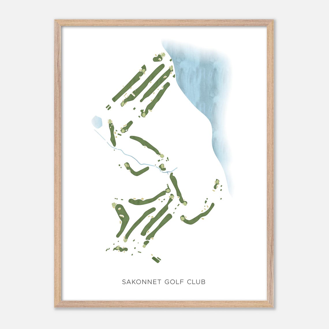 Sakonnet Golf Club In Sakonnet Rhode Island Modern Watercolor Map Golfer Gift Golf Wall Art Golf Poster Print Course Layout - Image 2