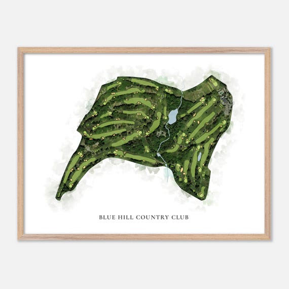 Blue Hill Country Club In Canton Massachusetts Classic Watercolor Map Golfer Gift Golf Wall Art Golf Poster Print Course Layout