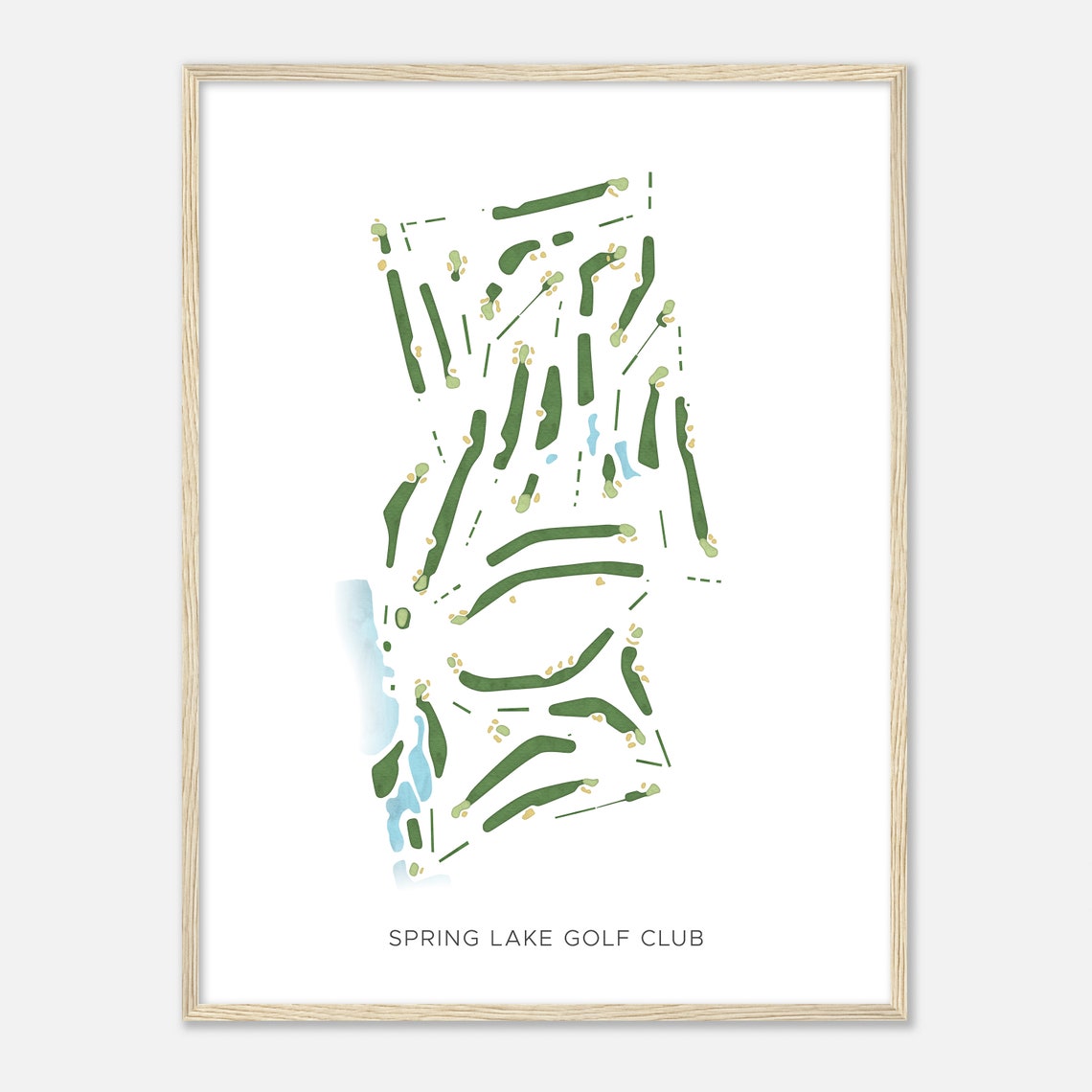 Spring Lake Golf Club Modern Minimalist Course Map Art Poster